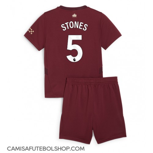 Camisa de time de futebol Manchester City John Stones #5 Replicas 3º Equipamento Infantil 2024-25 Manga Curta (+ Calças curtas)